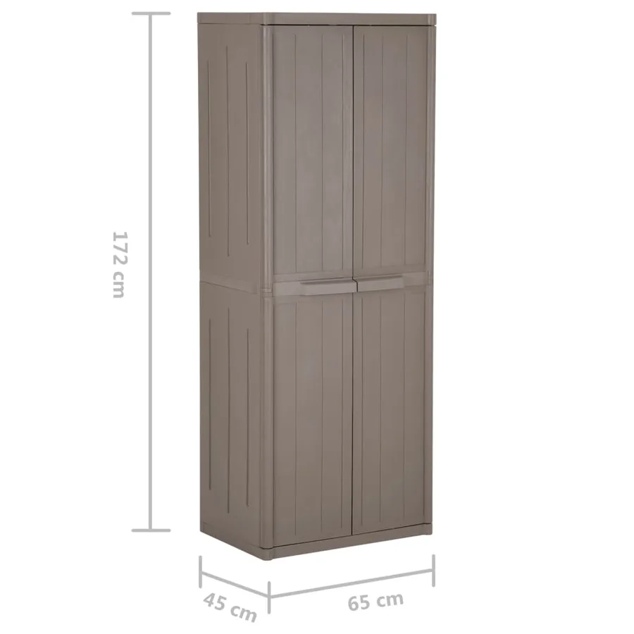 Armoire de rangement jardin Marron 65x45x172 cm PP Aspect bois - 9