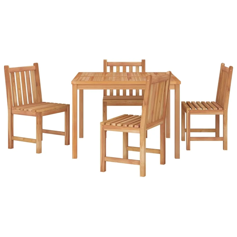 Ensemble à manger de jardin 5pcs Bois de teck massif - 3