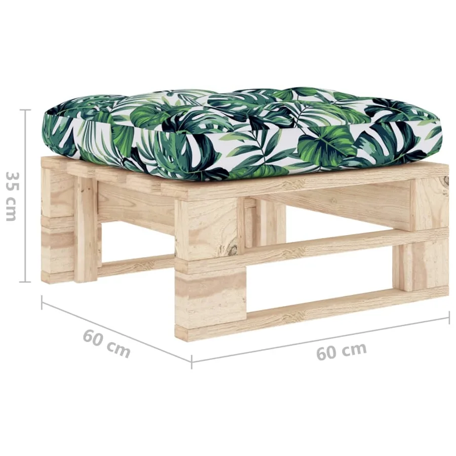 Pouf palette de jardin bois de pin imprégné - 5