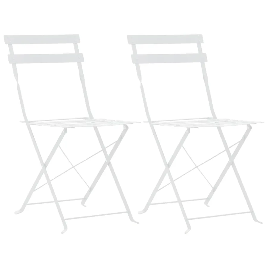 Mobilier de bistro 3 pcs Acier Blanc - 4