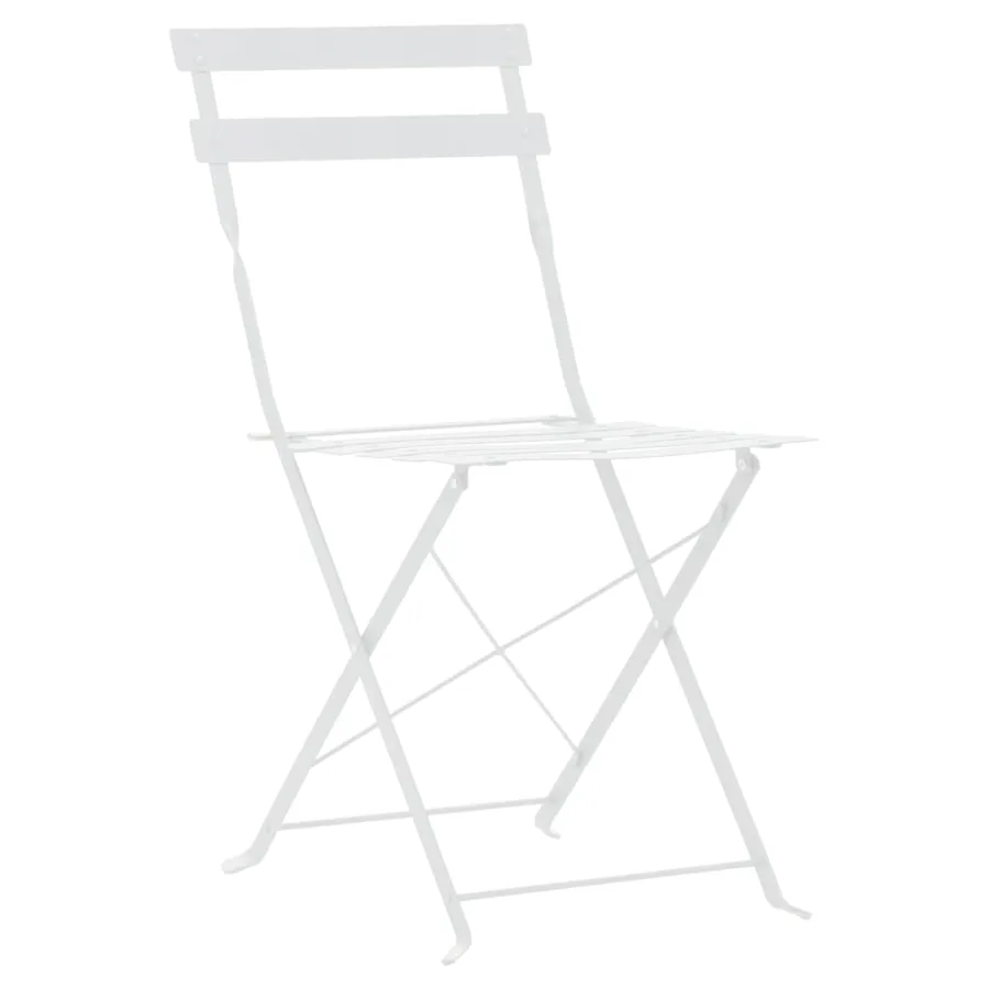 Mobilier de bistro 3 pcs Acier Blanc - 5