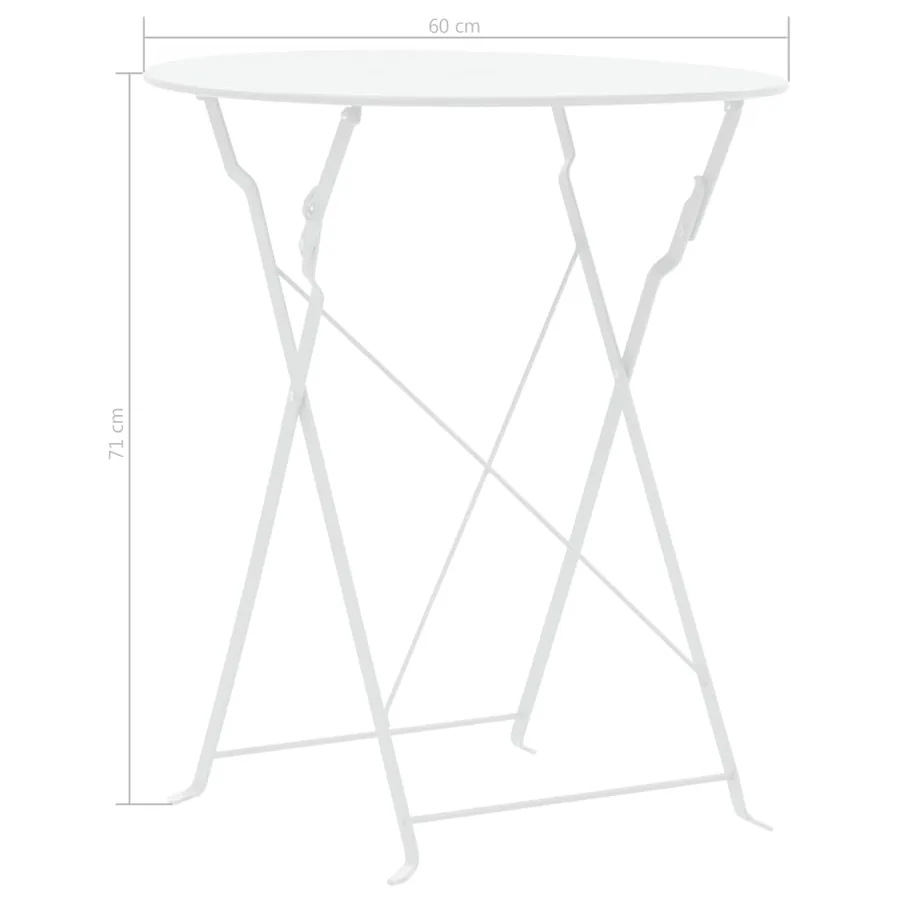 Mobilier de bistro 3 pcs Acier Blanc - 8