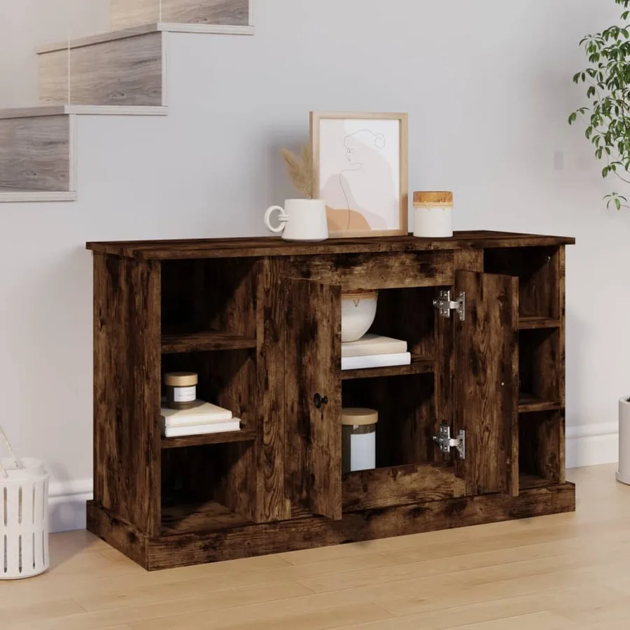Buffet Chêne fumé 100x35,5x60 cm Bois d'ingénierie - 3