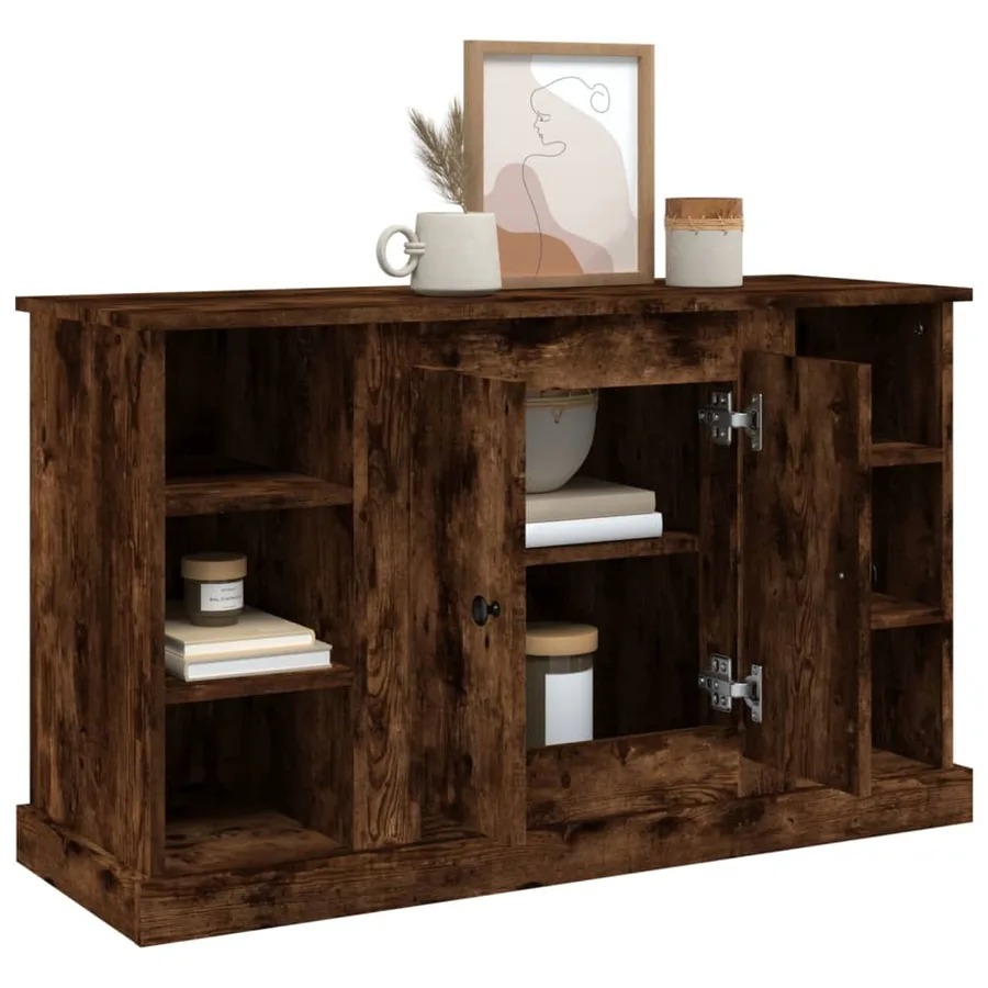 Buffet Chêne fumé 100x35,5x60 cm Bois d'ingénierie - 5