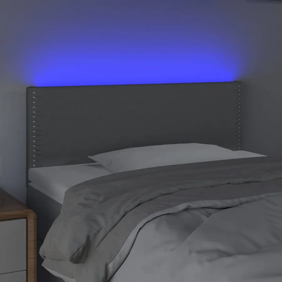 Tête de lit à LED Gris clair 90x5x78/88 cm Tissu - 3