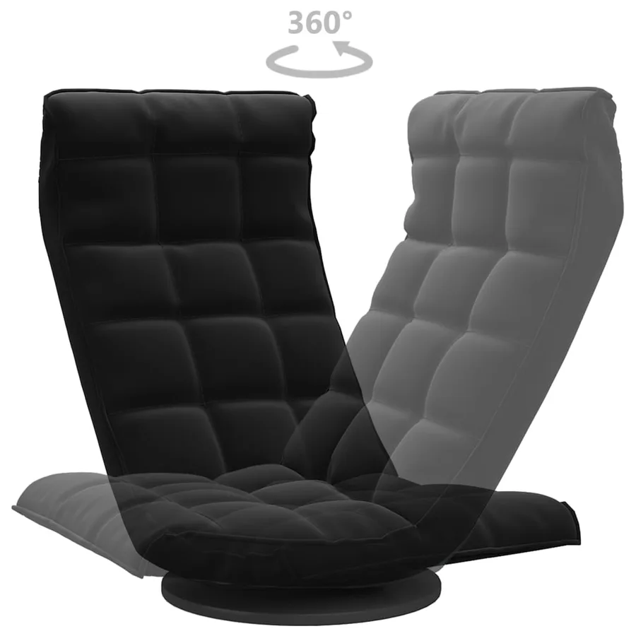 Chaise de sol pivotante Noir Velours - 5