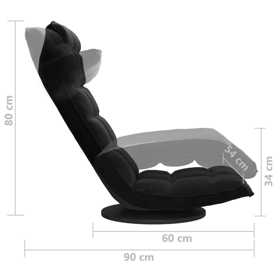 Chaise de sol pivotante Noir Velours - 7