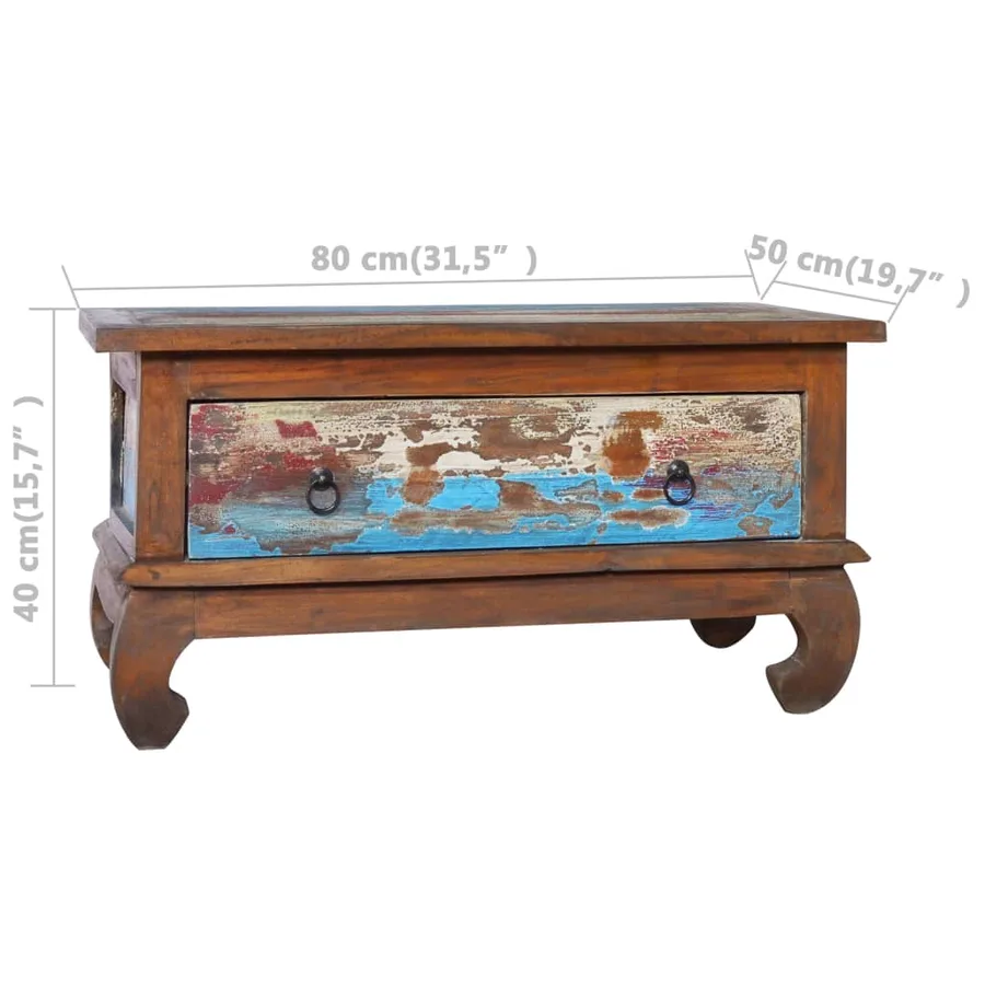 Table basse 80x50x40 cm Bois de teck récupéré - 8