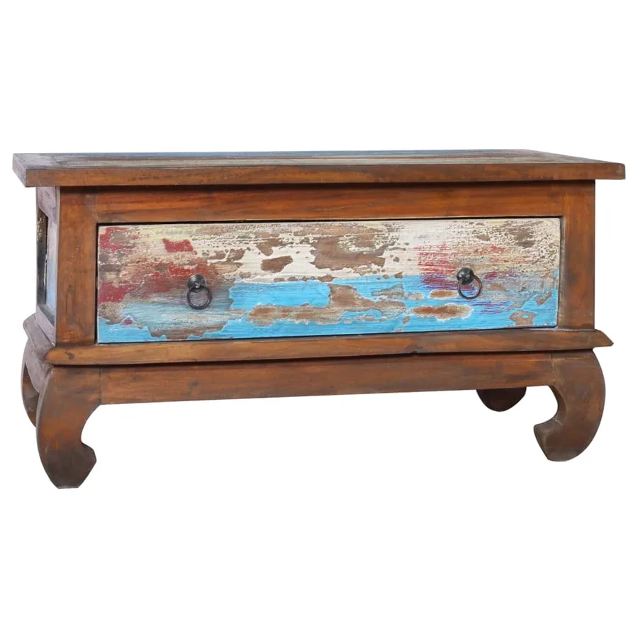 Table basse 80x50x40 cm Bois de teck récupéré - 9