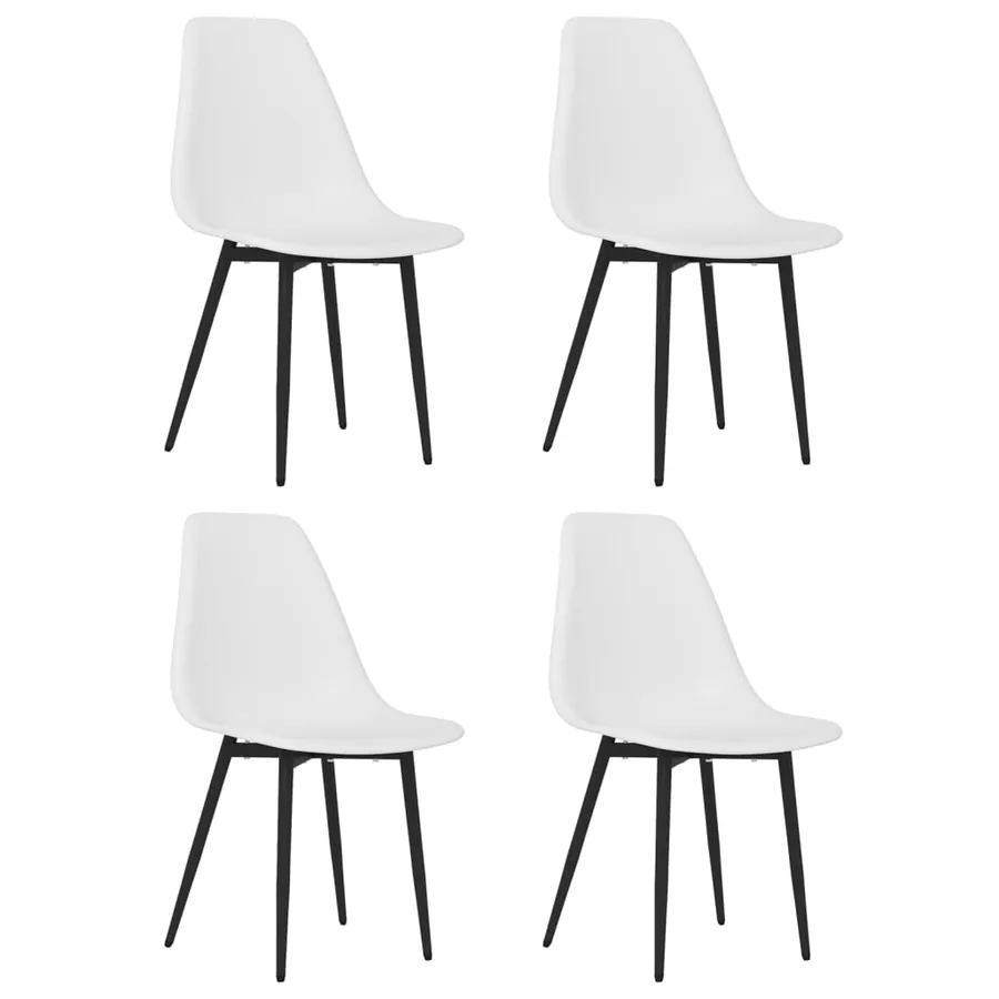 Chaises à manger lot de 4 blanc PP - 2