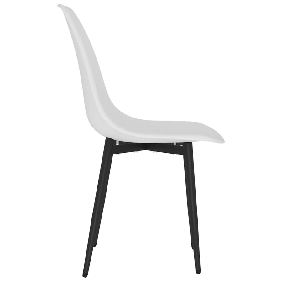 Chaises à manger lot de 4 blanc PP - 5
