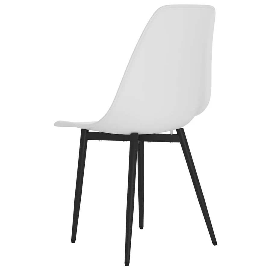 Chaises à manger lot de 4 blanc PP - 6