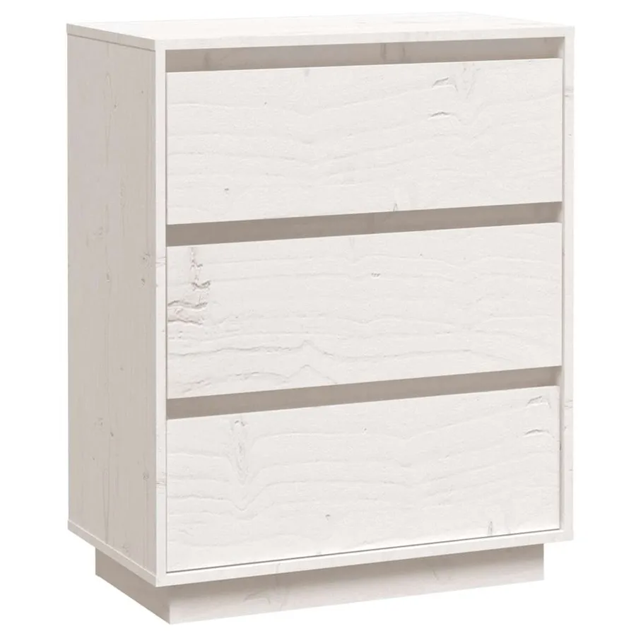 Buffet Blanc 60x34x75 cm Bois massif de pin - 2