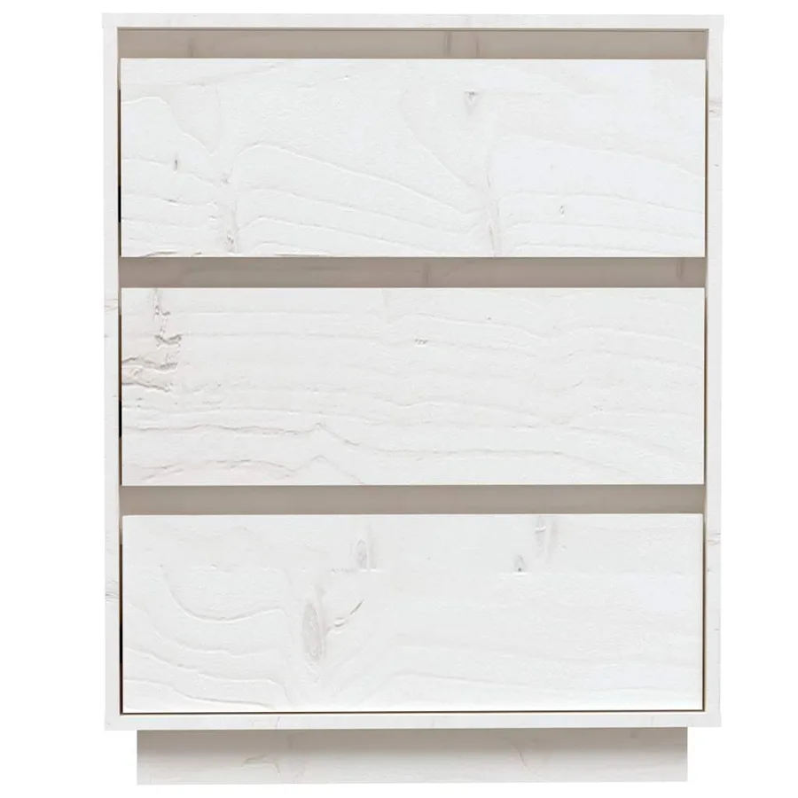 Buffet Blanc 60x34x75 cm Bois massif de pin - 5