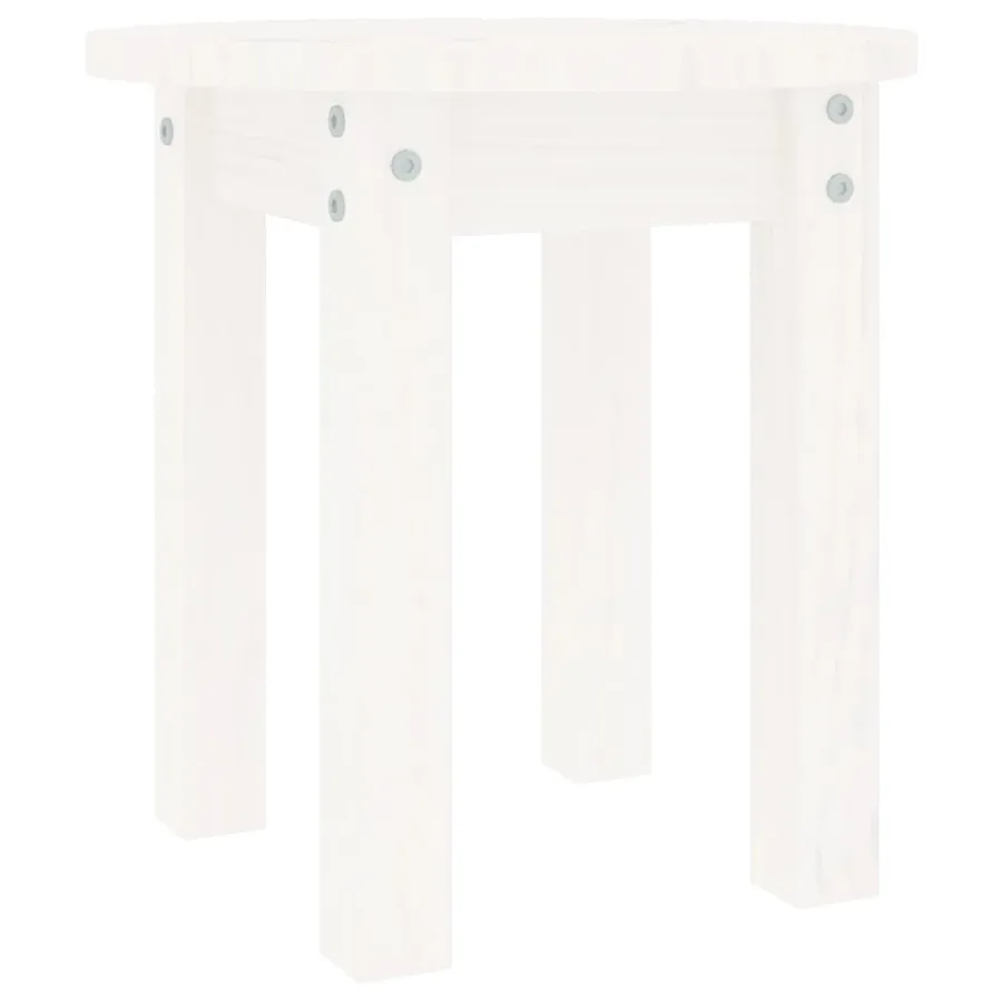 Table basse Blanc Ø 35x35 cm Bois massif de pin - 2