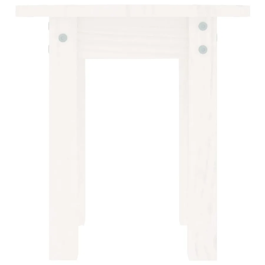 Table basse Blanc Ø 35x35 cm Bois massif de pin - 5