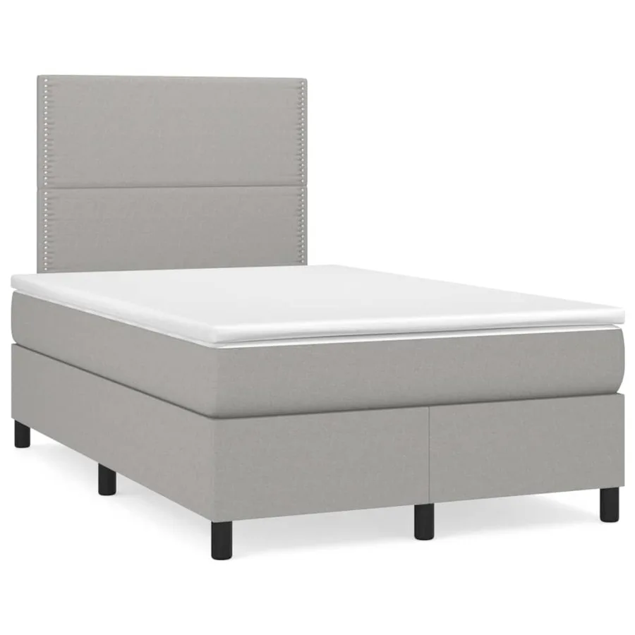 Sommier à lattes de lit avec matelas Gris clair 120x200cm Tissu - 2