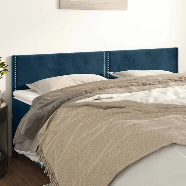 Têtes de lit Bleu foncé 200 x 5 x 78/88 cm Velours