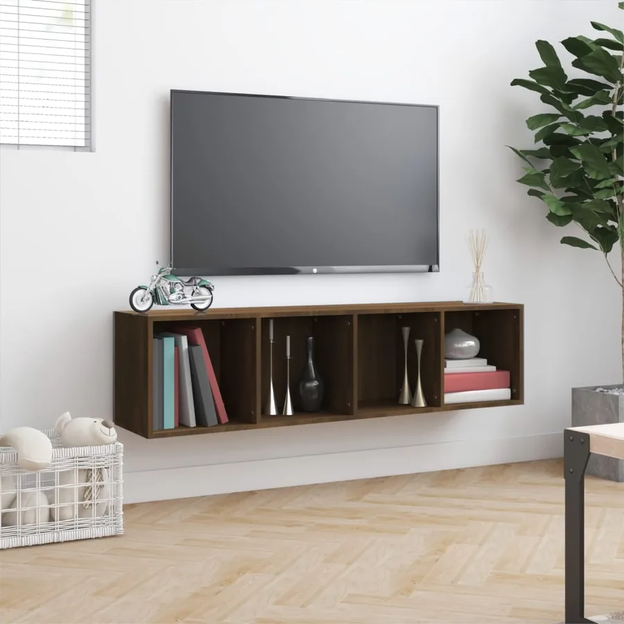Bibliothèque/Meuble TV Chêne marron 143x30x36cm Bois ingénierie - 4
