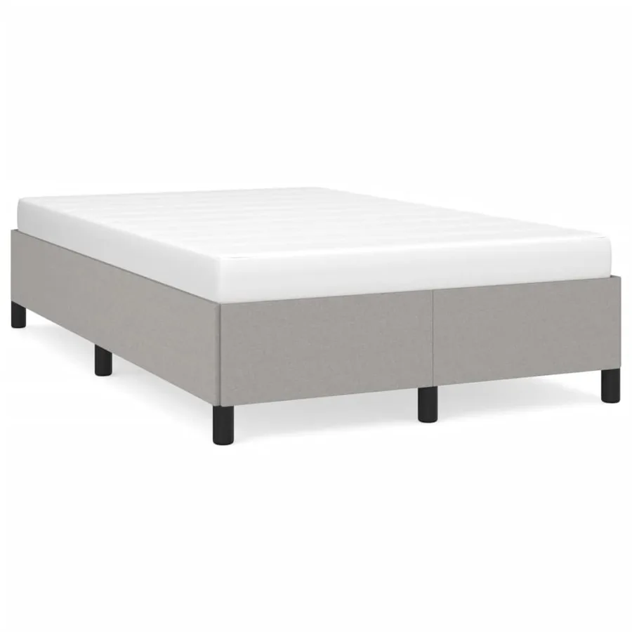 Cadre de lit sans matelas gris clair 120x200 cm tissu - 2