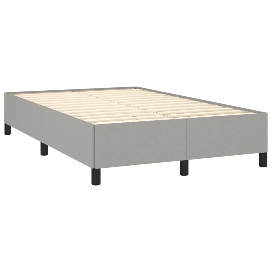 Cadre de lit sans matelas gris clair 120x200 cm tissu - 3