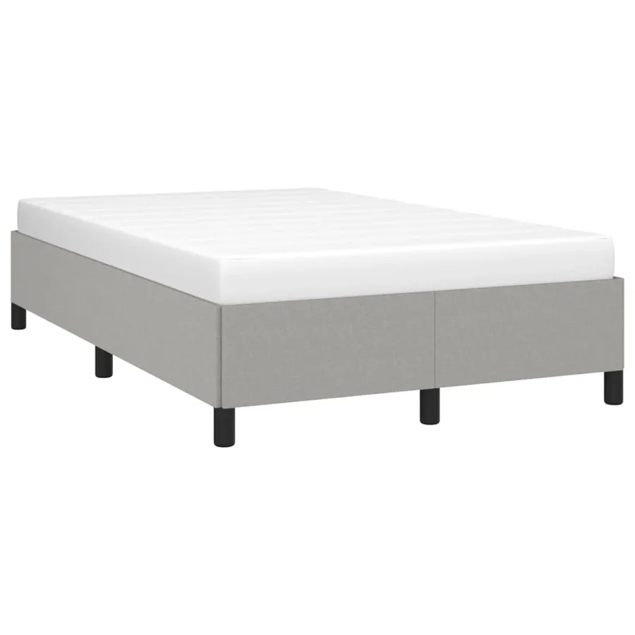 Cadre de lit sans matelas gris clair 120x200 cm tissu - 4