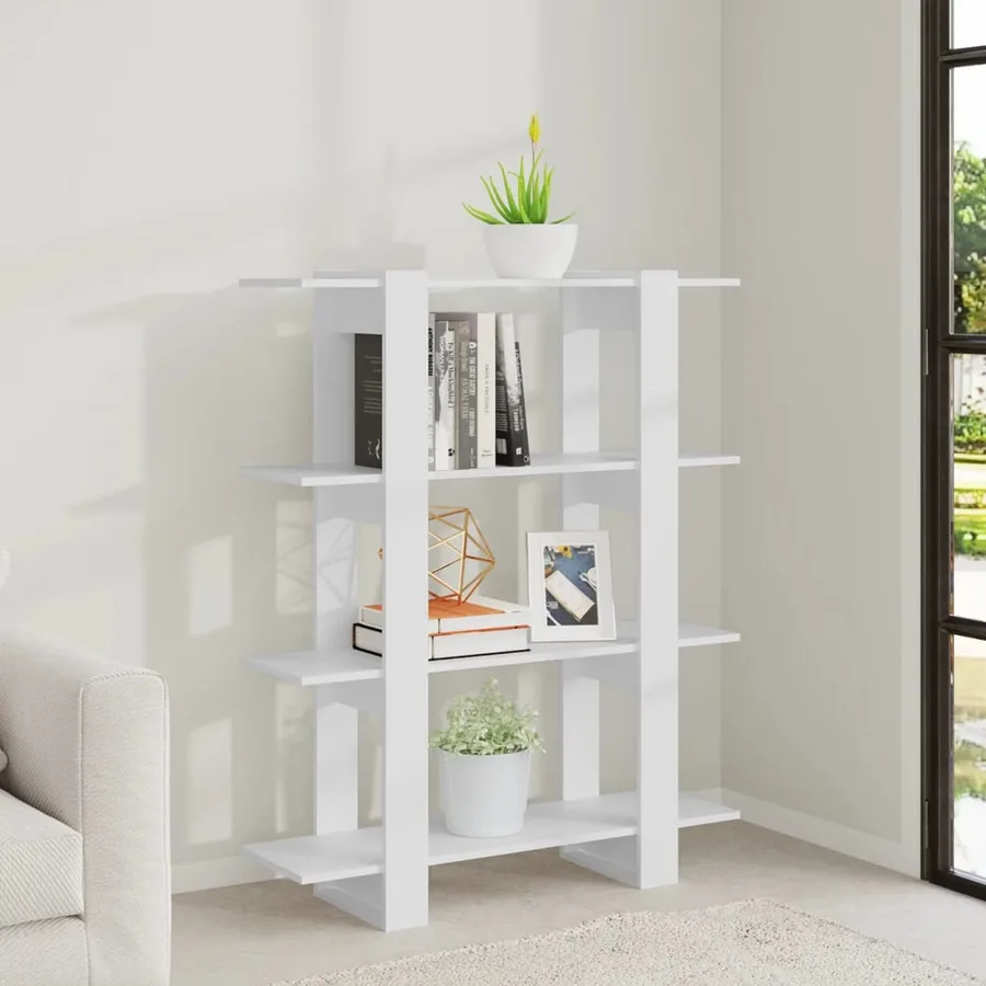 Bibliothèque/Séparateur de pièce Blanc 100x30x123,5 cm - 6