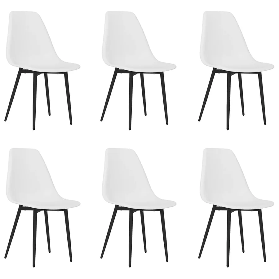 Chaises à manger lot de 6 blanc PP - 2