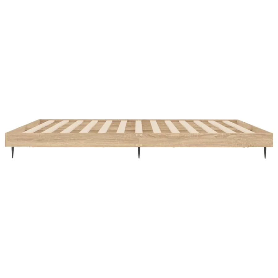 Cadre de lit sans matelas chêne sonoma 140x200 cm - 7