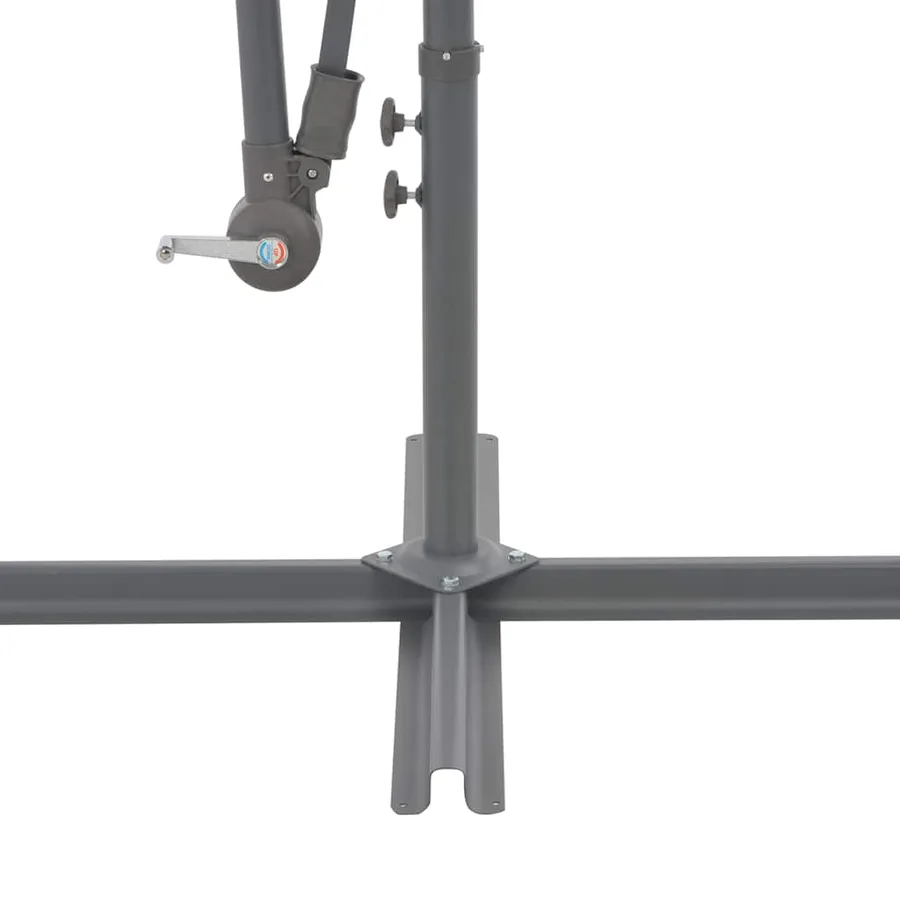 Parasol de jardin en porte-à-faux et poteau en aluminium taupe - 5