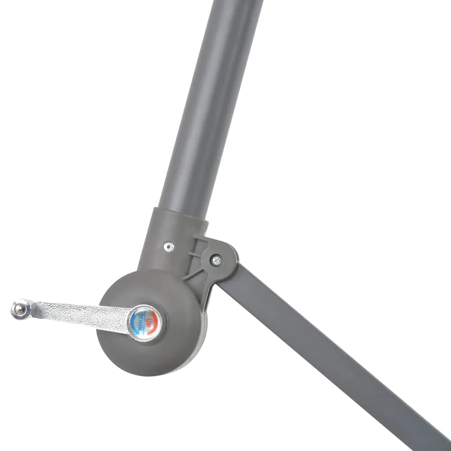 Parasol de jardin en porte-à-faux et poteau en aluminium taupe - 6