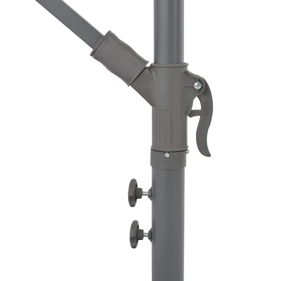 Parasol de jardin en porte-à-faux et poteau en aluminium taupe - 7