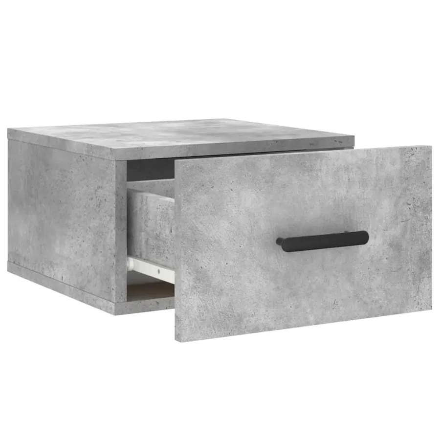 Table de chevet murale gris béton 35x35x20 cm - 6