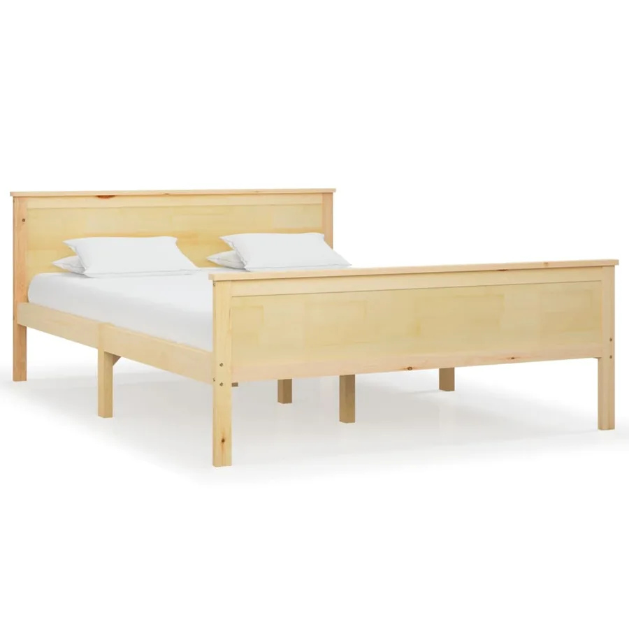 Cadre de lit sans matelas bois massif de pin 140x200 cm - 2