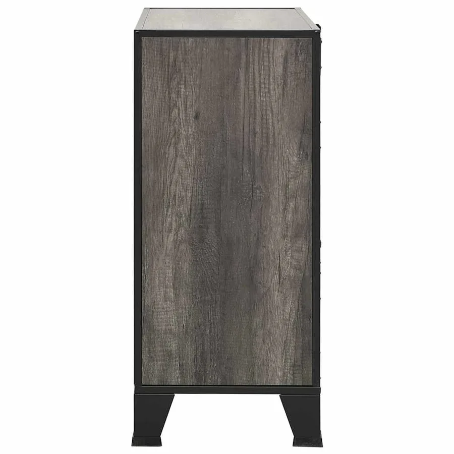 Armoire de rangement Gris 72x36x82 cm Métal et MDF - 4