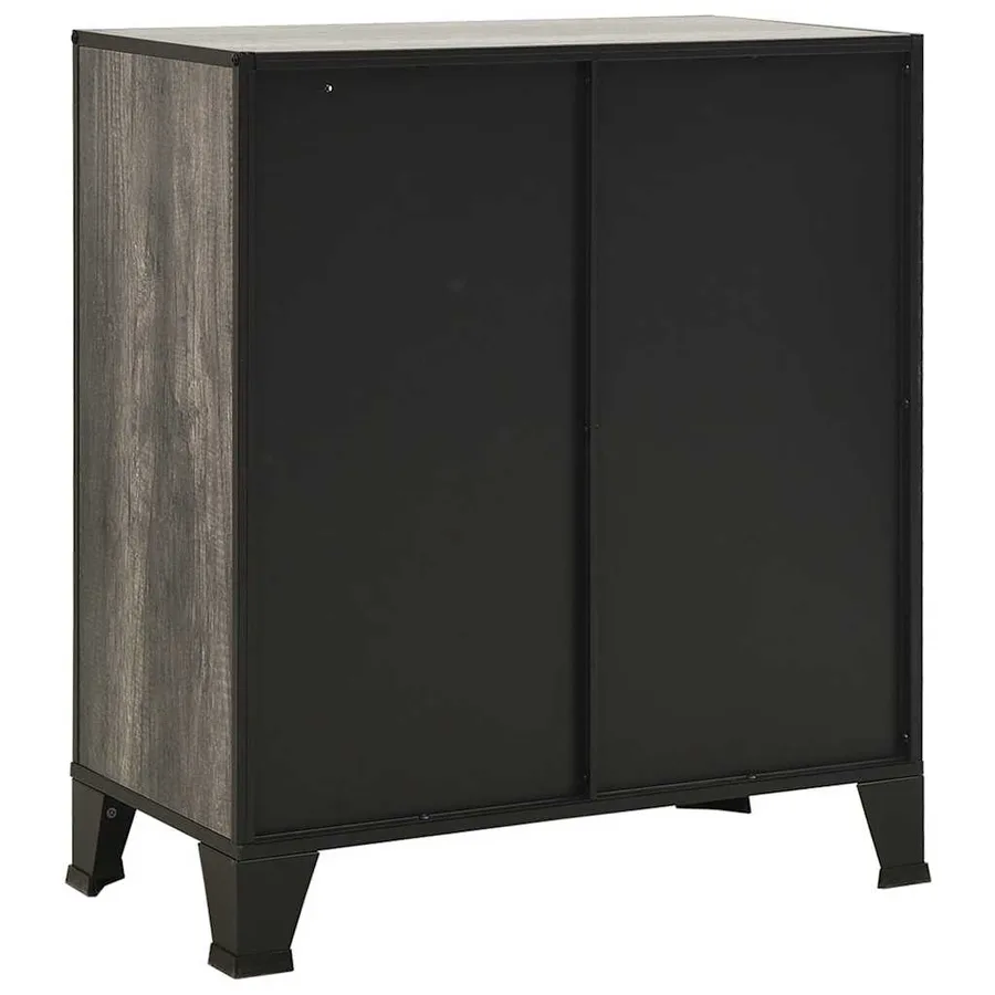 Armoire de rangement Gris 72x36x82 cm Métal et MDF - 5