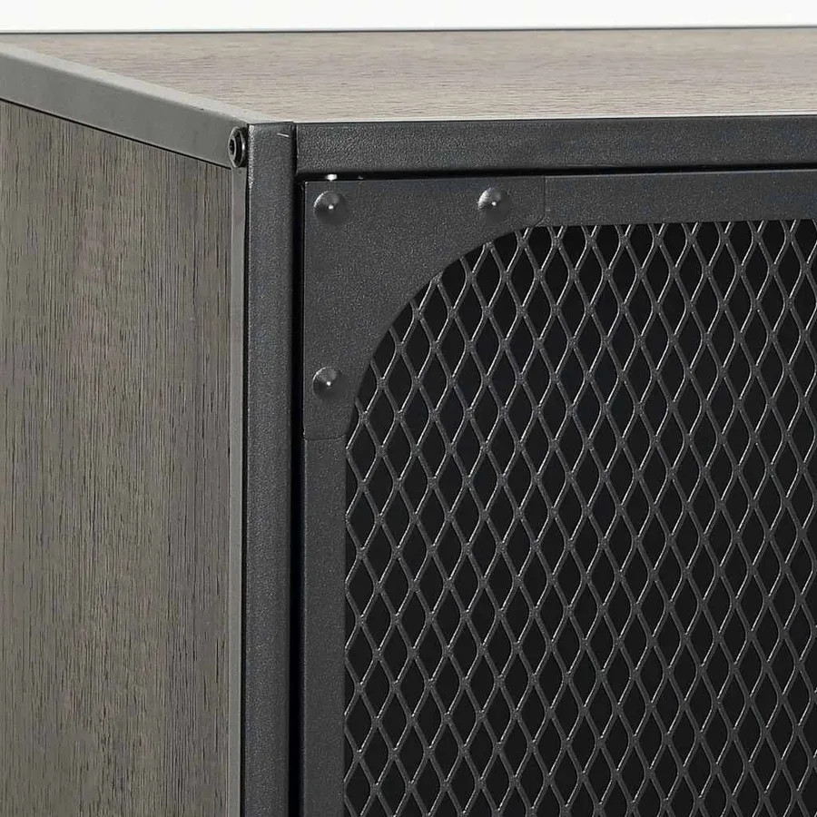 Armoire de rangement Gris 72x36x82 cm Métal et MDF - 8