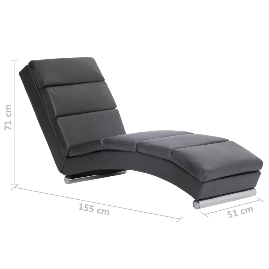 Chaise longue Gris Similicuir - 8