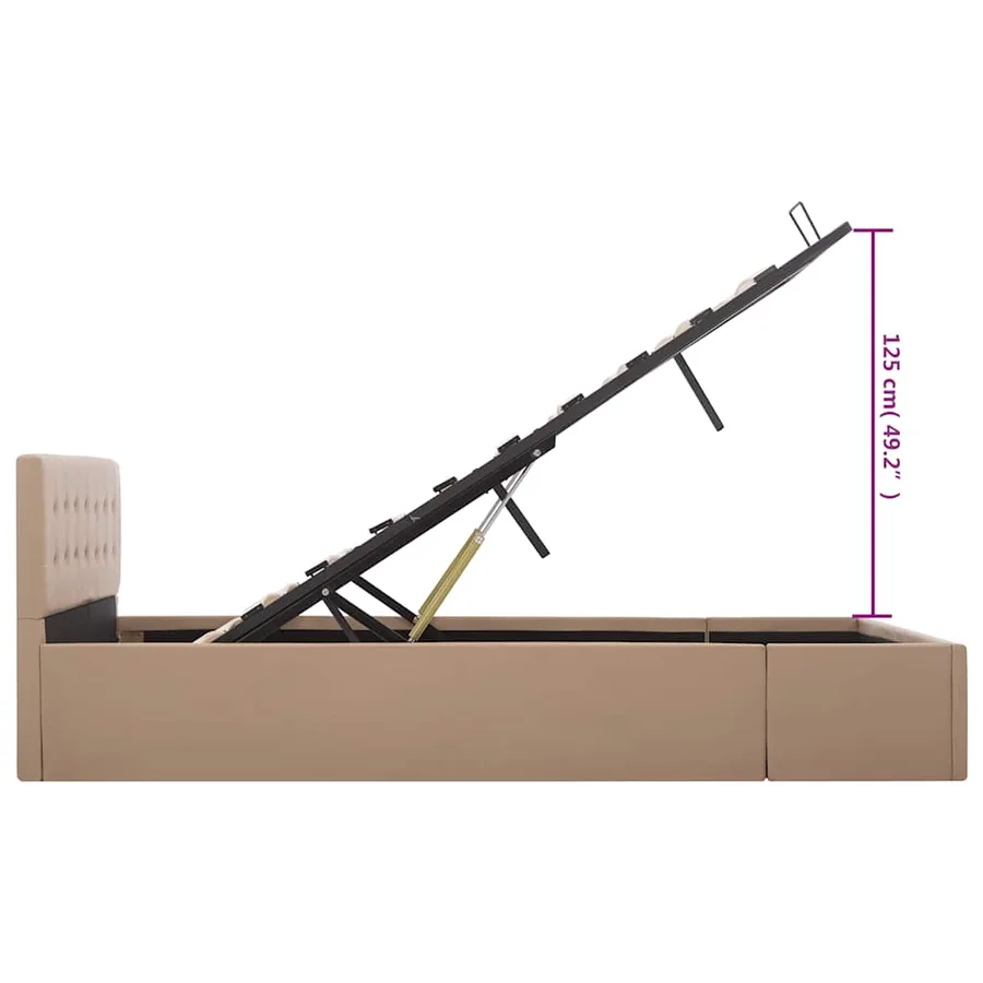 Cadre de lit à rangement hydraulique sans matelas 140x200 cm - 11