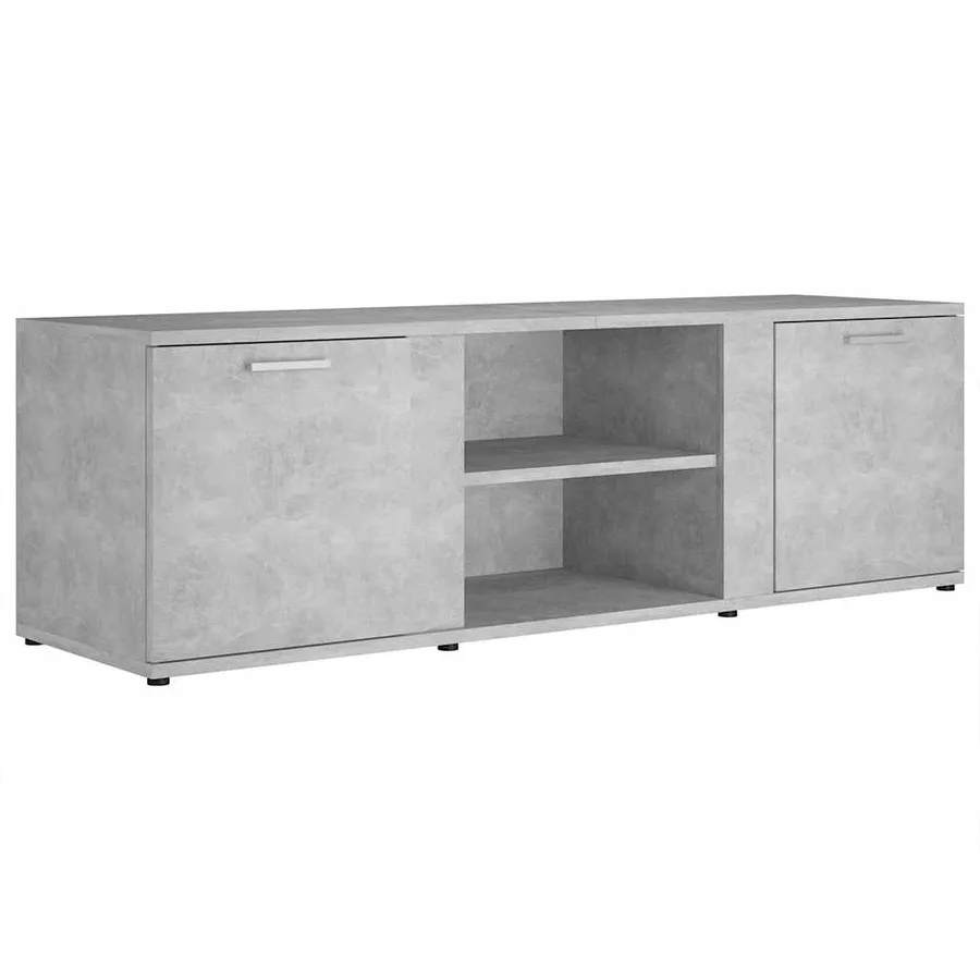 Meuble TV Gris béton 120x34x37 cm Bois d’ingénierie - 2