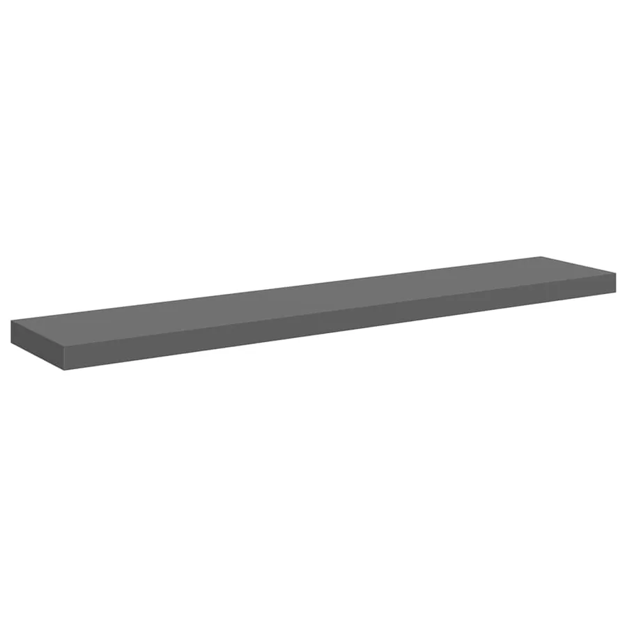 Étagères murales flottantes 4 pcs gris brillant 120x23,5x3,8 cm - 6