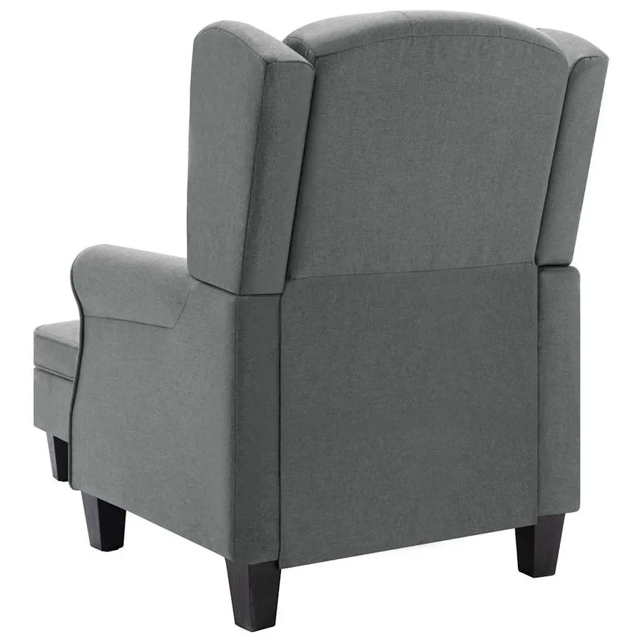 Fauteuil avec repose-pied Gris clair Tissu - 5