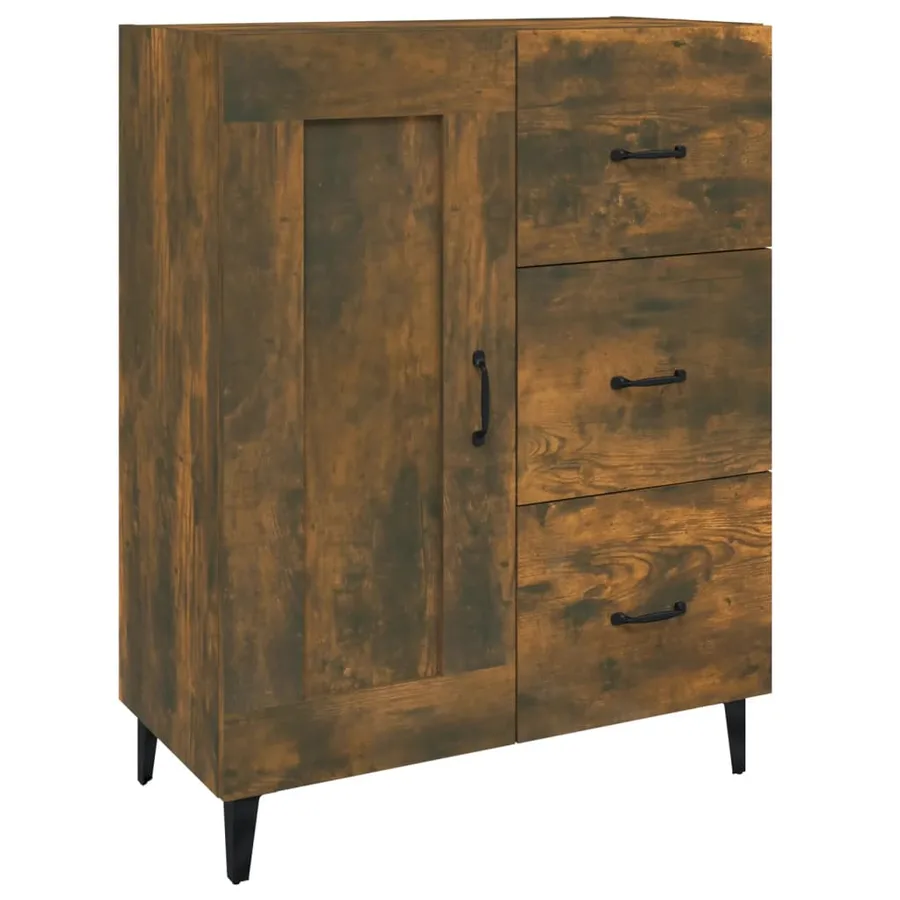 Buffet Chêne fumé 69,5x34x90 cm Bois d'ingénierie - 2