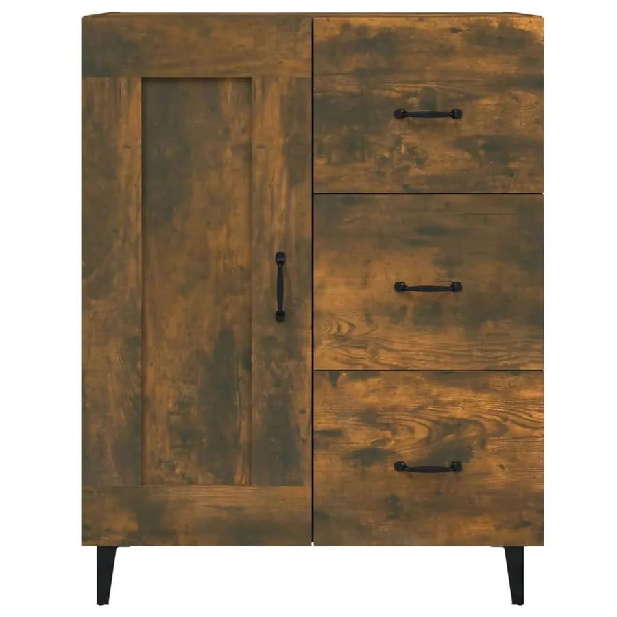 Buffet Chêne fumé 69,5x34x90 cm Bois d'ingénierie - 7
