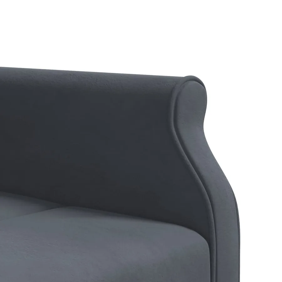 Canapé-lit en forme de L gris 271x140x70 cm velours - 8
