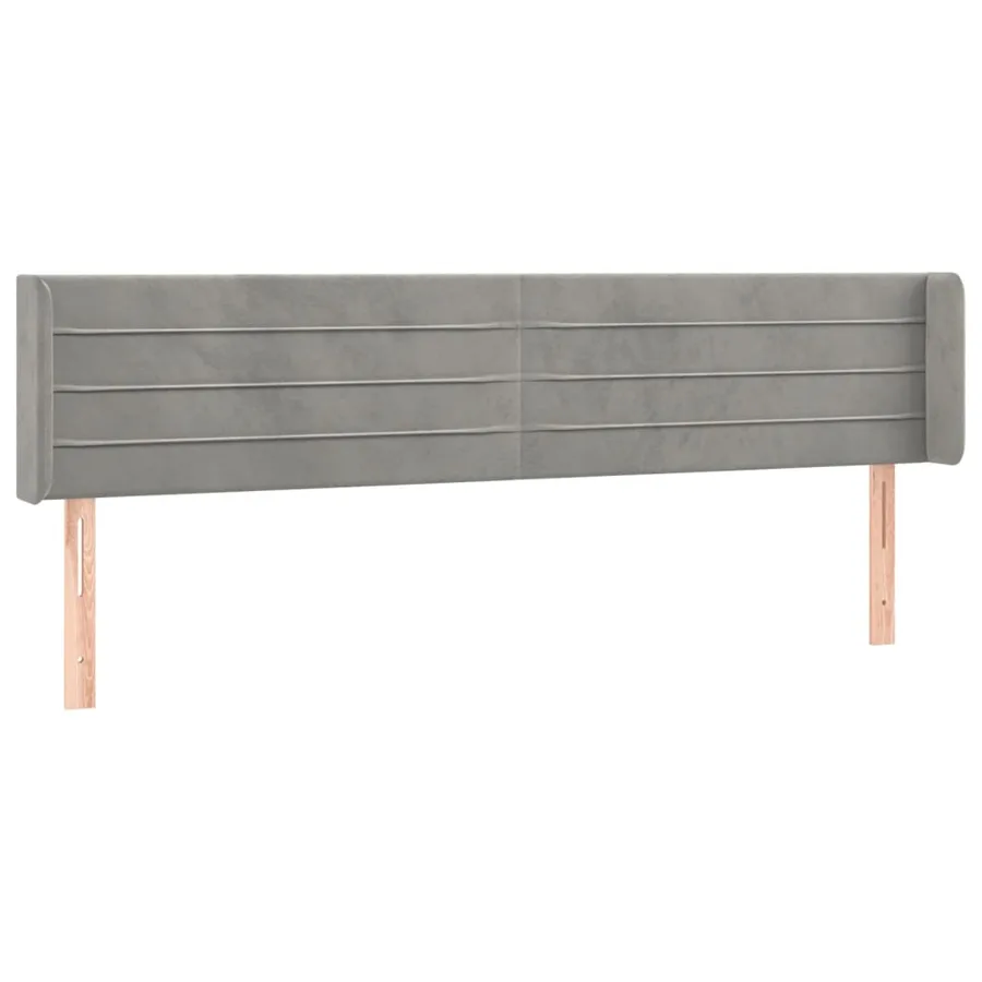 Tête de lit à LED Gris clair 163x16x78/88 cm Velours - 3