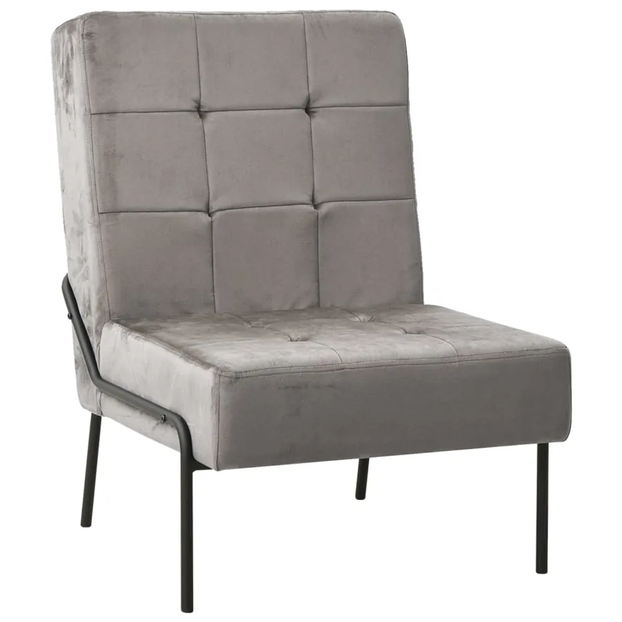 Chaise de relaxation 65x79x87 cm Gris clair Velours