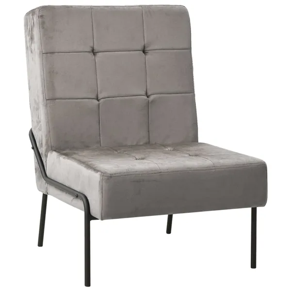 Chaise de relaxation 65x79x87 cm Gris clair Velours