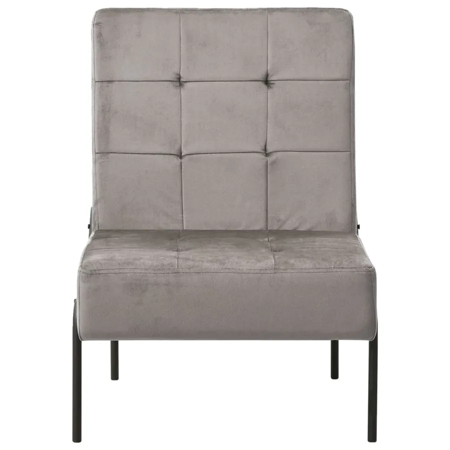 Chaise de relaxation 65x79x87 cm Gris clair Velours - 2