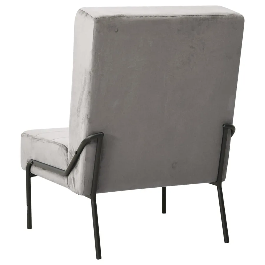 Chaise de relaxation 65x79x87 cm Gris clair Velours - 4